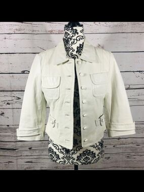 Bebe Leather Jacket, 3/4 sleeve